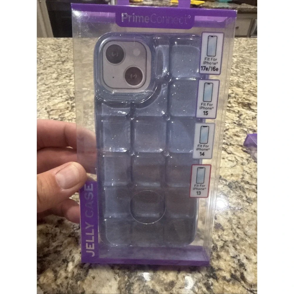 PrimeConnect Jelly Case Blue iPhone 17e/16e 15 14 13 Protection Viral Tic Tock